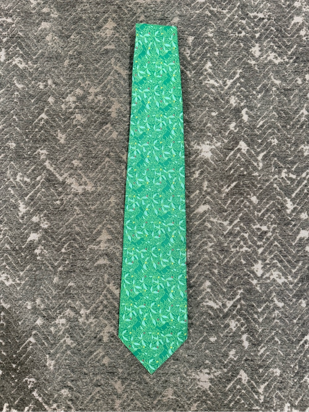 Tatsumura Pure Silk Green Floral Botanical Japanese Luxury Men’s Tie